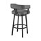 Armen Living Lorin 30" Bar Height Swivel Bar Stool in Black Finish and Gray Faux Leather LCLRBAMBVG30 - alternate 3